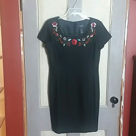 Virgo Little Black Dress With Sequins - Picture 1 of 6